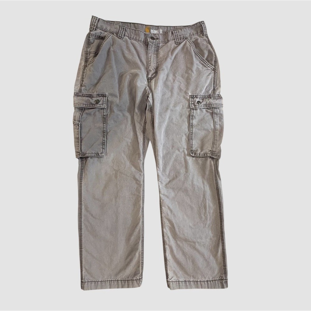 Carhartt Relaxed Fit Cargo Pants Men's 36x29 Gray Distressed